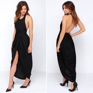 LBD - Backless Black Maxi Dress - XS